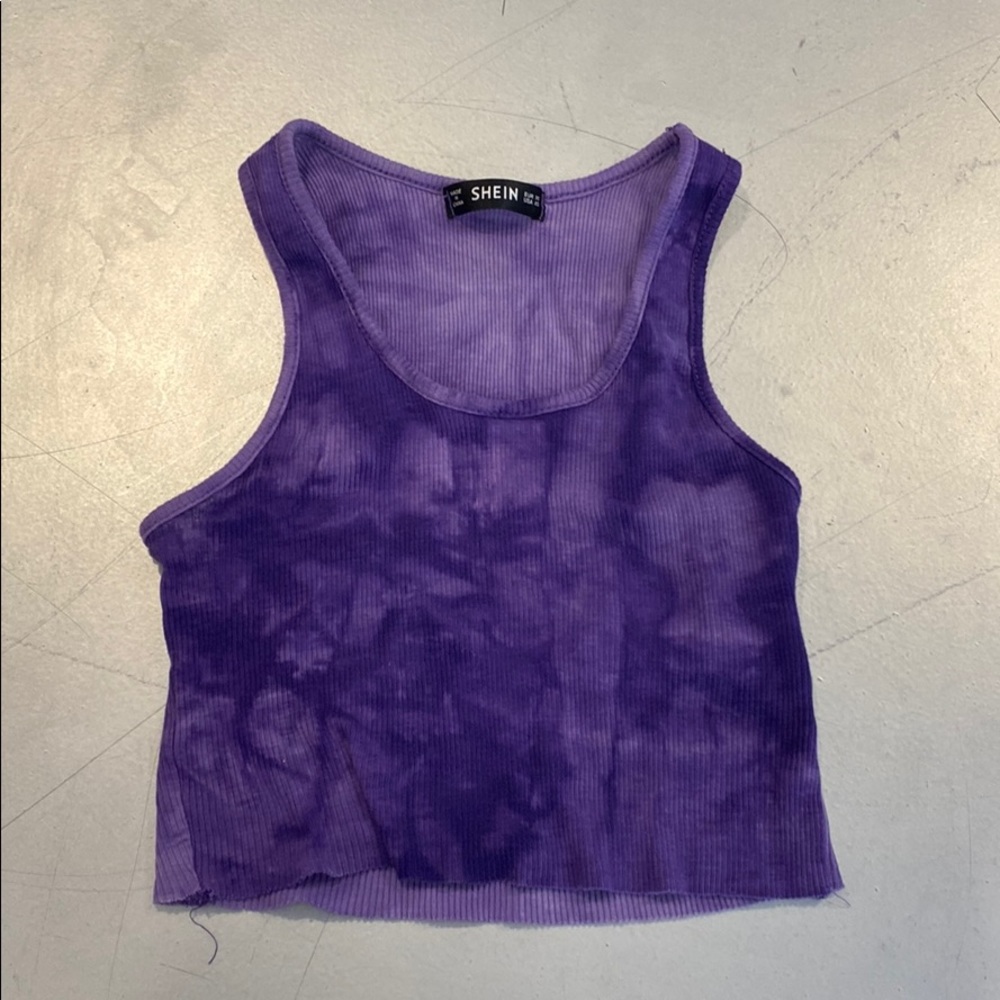 Purple Tie Dye Crop Top